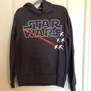 Star Wars X-Wing Squadron Collection Men's Hoodie Size S/P Fleece Gray Graphic